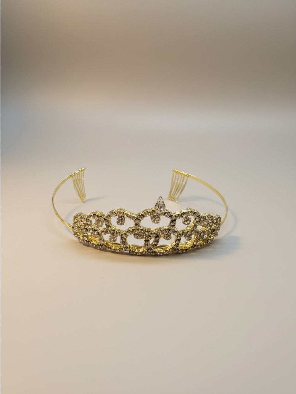 Gold Rhinestone Tiara Crown Headband Princess Prom Bridal Pageant Hair Accessory